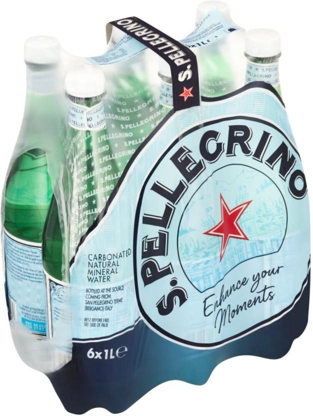 San Pellegrino Natural Sparkling Mineral Water (6 x 1 l)