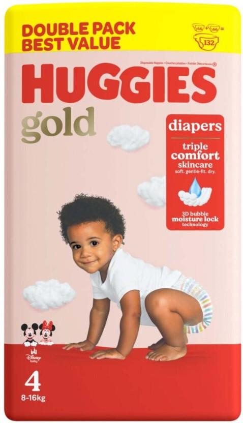 Huggies Gold Giga Bag Nappies Tape Diapers - 0 (132 Pieces)