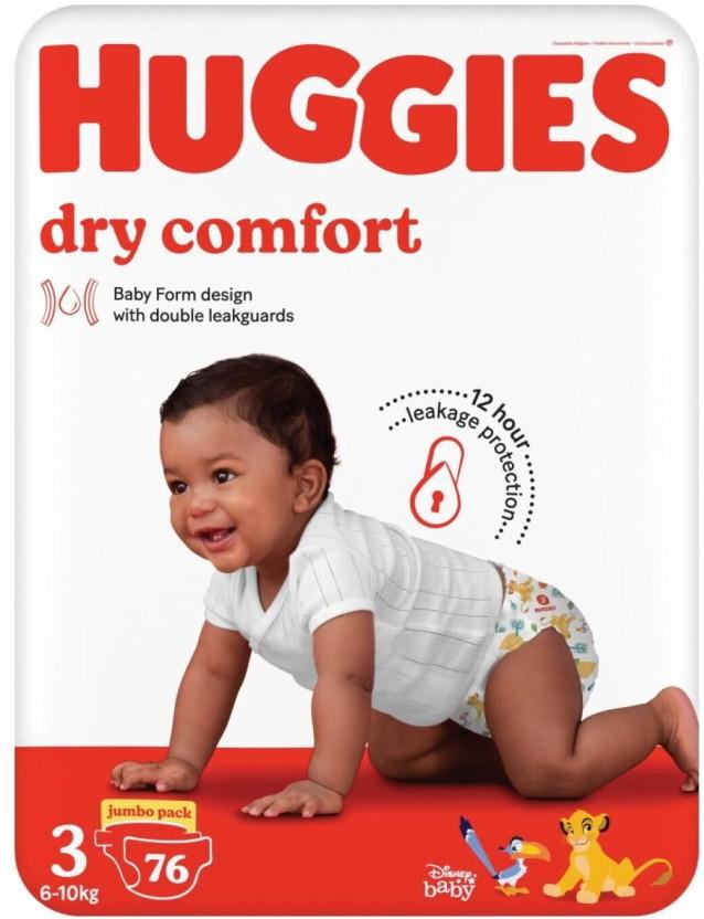 Huggies Dry Comfort Jumbo Pack Tape Diapers - L (76 Pieces)