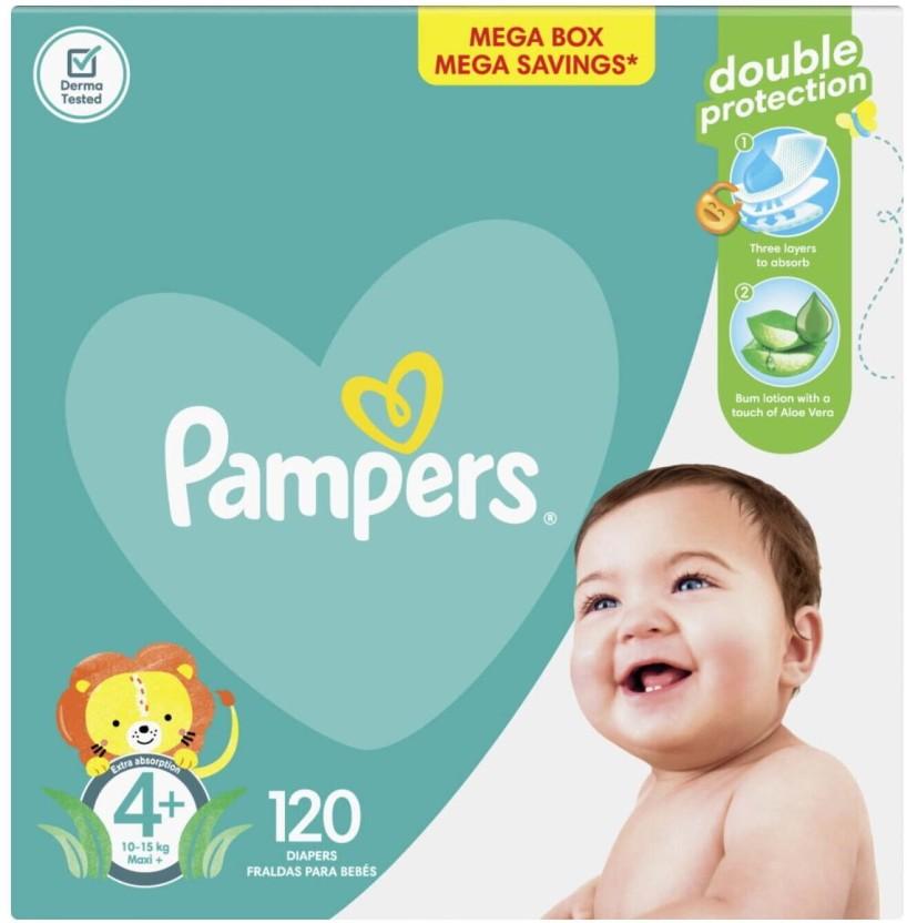 Pampers Mega Box Double Protection Tape Diapers - M (120 Pieces)