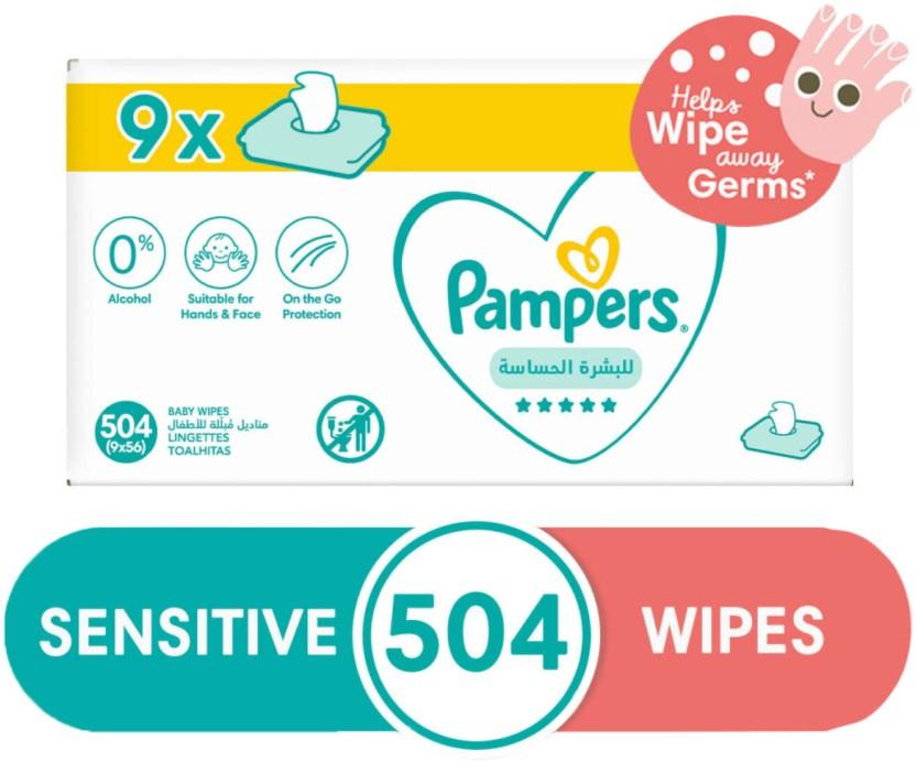 Pampers Sensitive (Pack of 1, 504 Wipes per Pack)