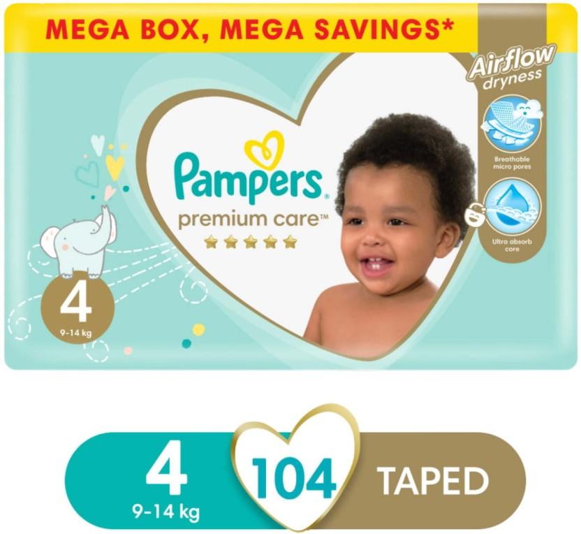 Pampers Premium Care Mega Box Tape Diapers - M (104 Pieces)