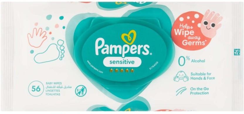 Pampers Sensitive (Pack of 1, 56 Wipes per Pack)