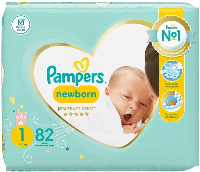 Pampers Premium Care Newborn Tape Diapers - 0 (82 Pieces)