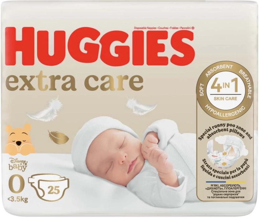 Huggies Extra Care Tape Diapers - 0 (25 Pieces)
