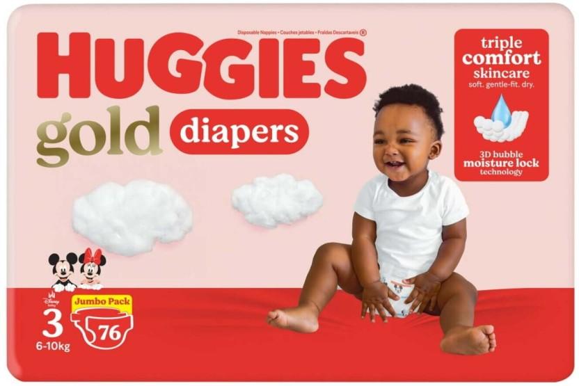 Huggies Jumbo Pack Gold Tape Diapers - L (76 Pieces)