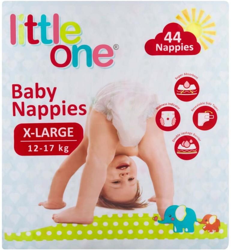 Little One Baby Nappies Tape Diapers - XL|XXL|XXXL (44 Pieces)