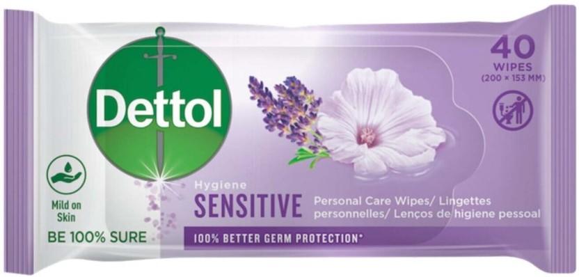Dettol Hygiene Sensitive Personal Care (Pack of 1, 40 Wipes per Pack)