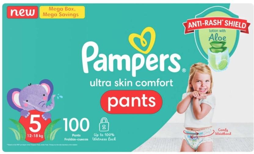 Pampers Mega Box Double Protection Tape Diapers - S (100 Pieces)