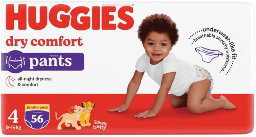 Huggies Dry Comfort All Night Dryness Pant Diapers - 4 (56 Pieces)
