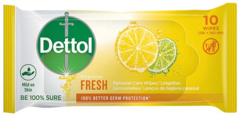 Dettol Hygiene Fresh Personal Care (Pack of 12, 10 Wipes per Pack)