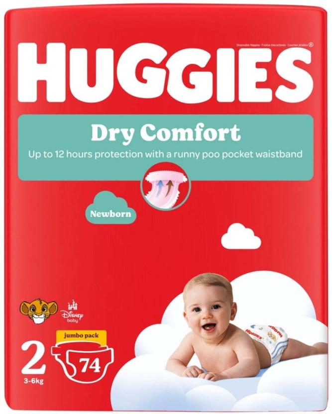 Huggies Dry Comfort Jumbo Pack Tape Diapers - 2 (74 Pieces)