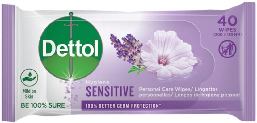 Dettol Hygiene Sensitive Personal Care (Pack of 12, 40 Wipes per Pack)