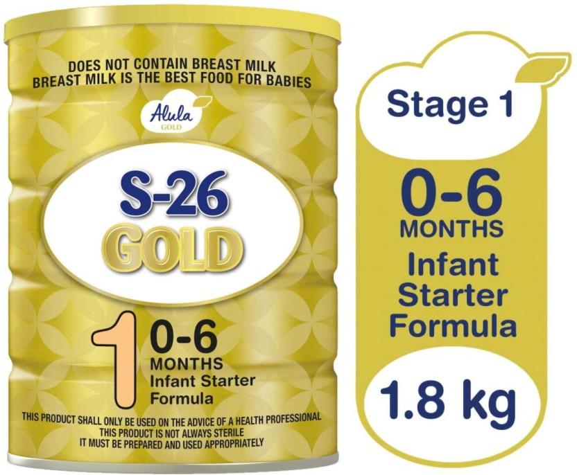 Alula S-26 Gold 1 Infant Starter Formula (3 x 1.8 kg, 0-6 Months)