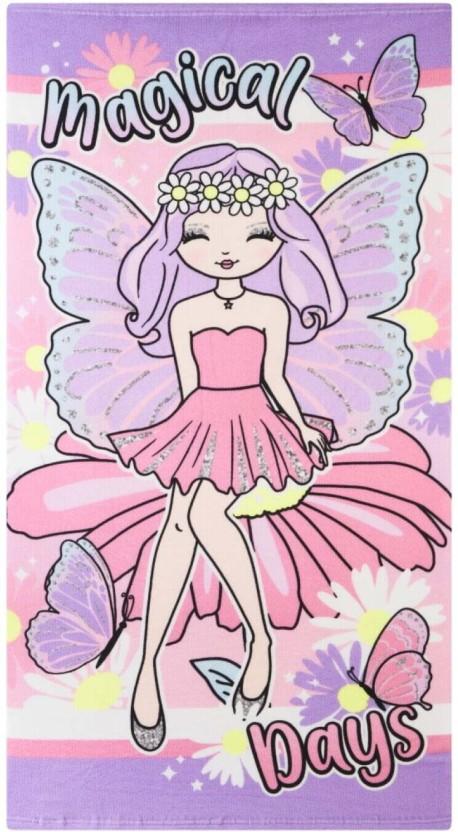 Character Flower Fairy Cotton Bath, Beach Towel (Multicolour, 130 cm x 70 cm)
