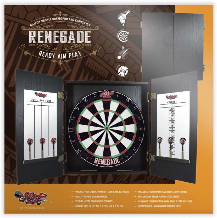 Shot Renegade Dartboard Cabinet Set Dart Board Board Game