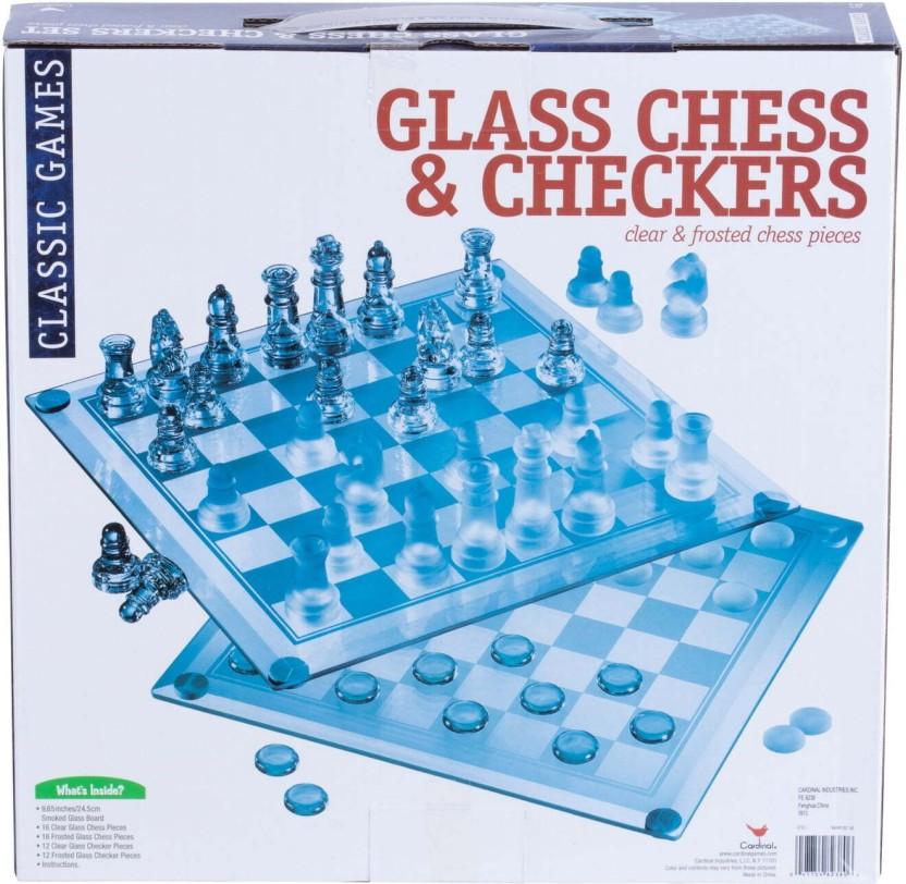 Classic Games Glass Chess And Checkers Set Strategy & War Games Board Game