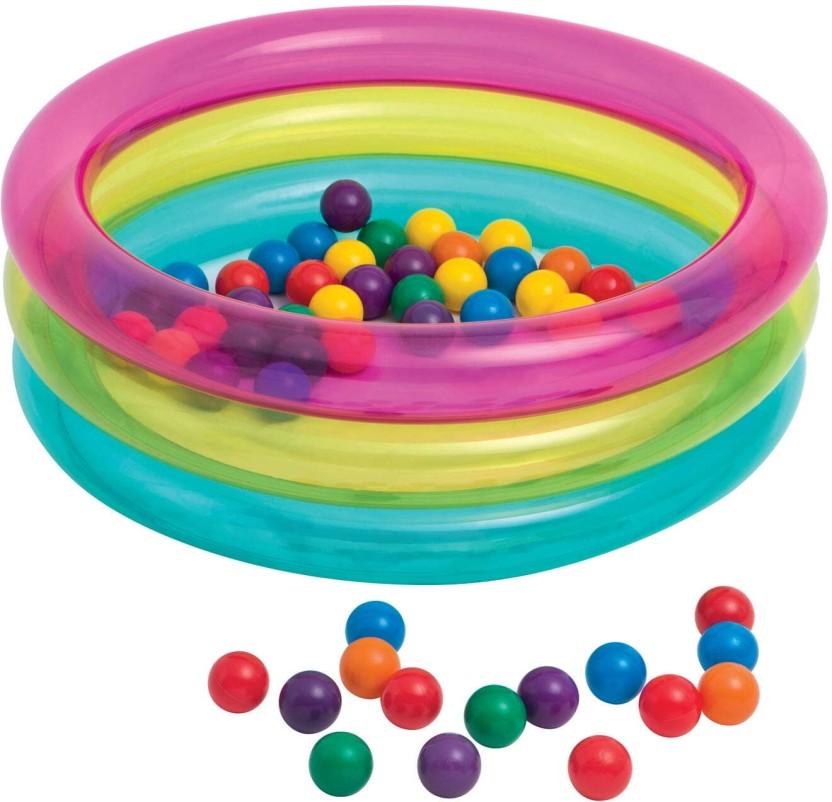 Intex Classic 3-Ring Baby Ball Pit Inflatable Pool Accessory (Multicolour)