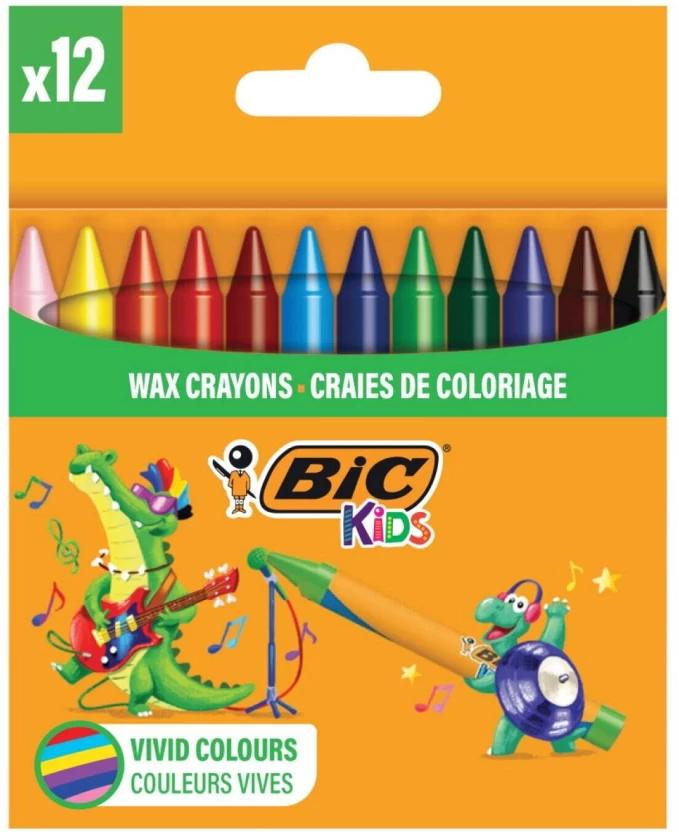 BIC Kids Assorted Wax Crayons (Set of 12)