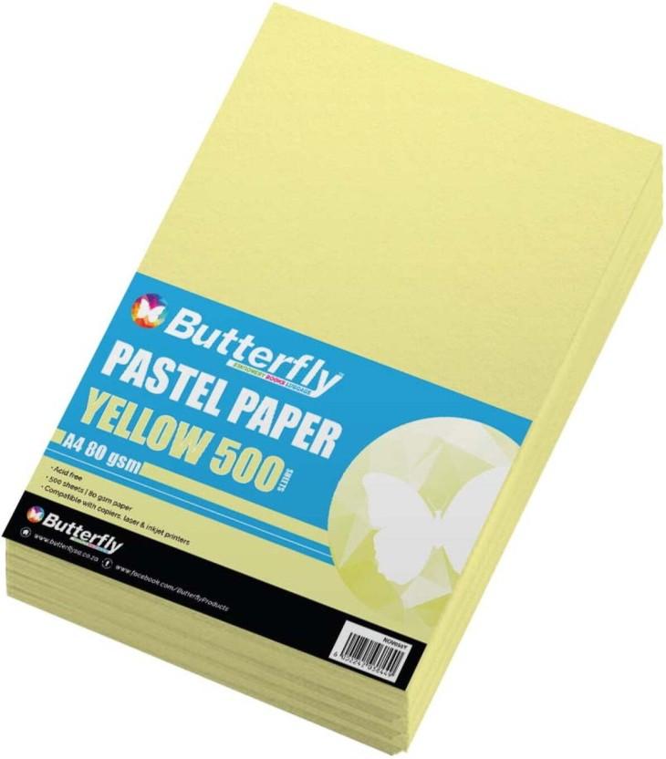 Butterfly A4 160 gsm Coloured Paper (Set of 1, Yellow)