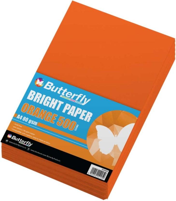 Butterfly A4 160 gsm Coloured Paper (Set of 1, Orange)