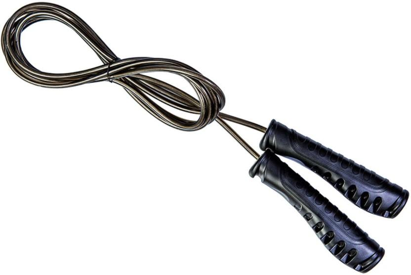 Trojan Cable Jump Rope Freestyle Skipping Rope (Black, Length: 18 cm)