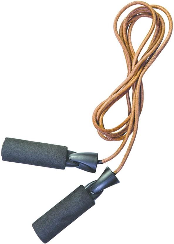 Trojan Leather Jump Rope Speed Skipping Rope (Brown, Length: 270 cm)