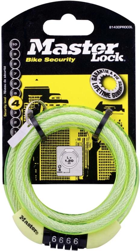 MASTER LOCK 1200mm Multi Purpose Cable Combo Cycle Lock