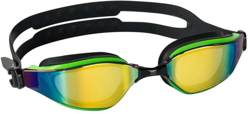 Medley Adult Tri Goggle Swimming Goggles (Black, Green)