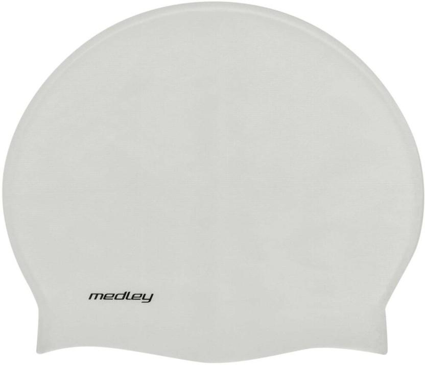 Medley Swim Cap Swimming Cap (Silver, Pack of 1 x Medley Silicone Cap Silver)