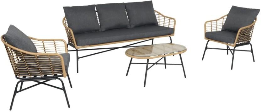 Terrace Leisure Boho Patio Lounge Set Metal Table & Chair Set (Finish Colour - Grey, DIY(Do-It-Yourself))