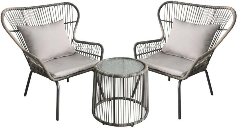 Terrace Leisure Semana 3 Piece Patio Balcony Set Metal Outdoor Bar Set (Finish Colour - Grey, DIY(Do-It-Yourself))