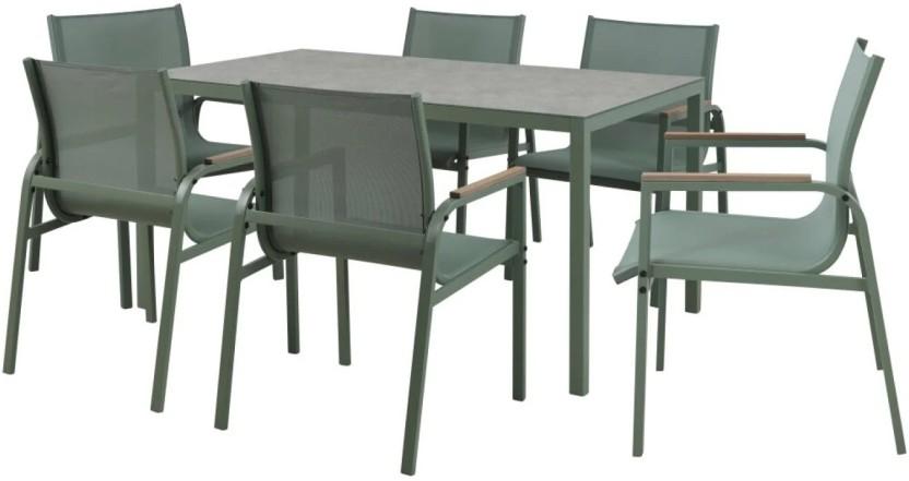 Terrace Leisure Bali 7 Piece Dining Set Metal Table & Chair Set (Finish Colour - Green, DIY(Do-It-Yourself))