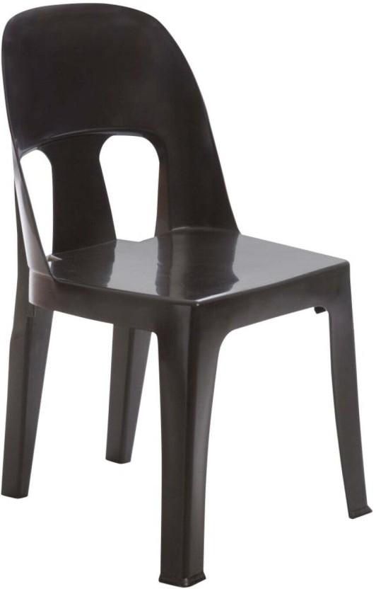 Unica Party Plastic Stackable Chair (Black, 1, Pre-assembled)