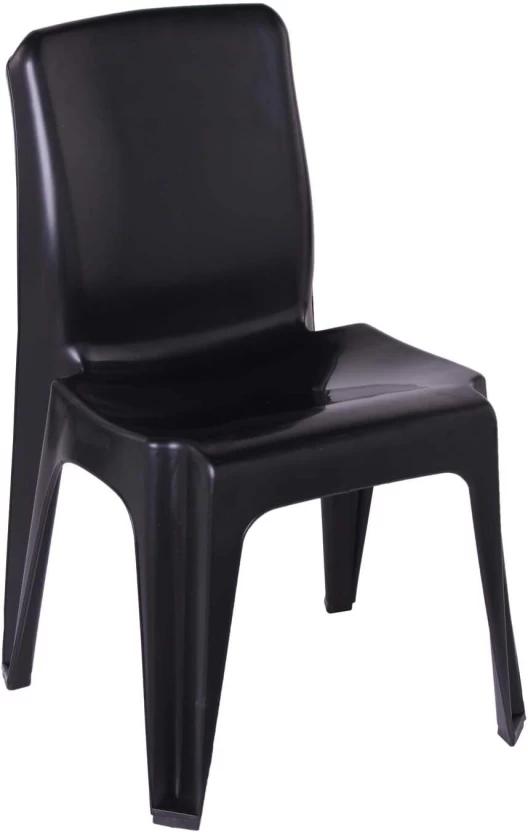 Glofurn Pty Heavy Duty Flexi Plastic Stackable Chair (Black, 1, Pre-assembled)