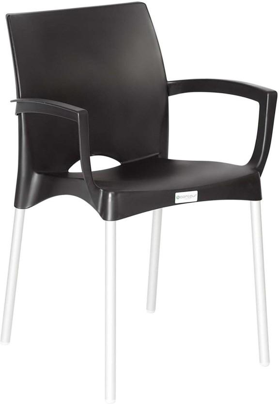 Contour Alexis Plastic Stackable Chair (Black, 1, Pre-assembled)