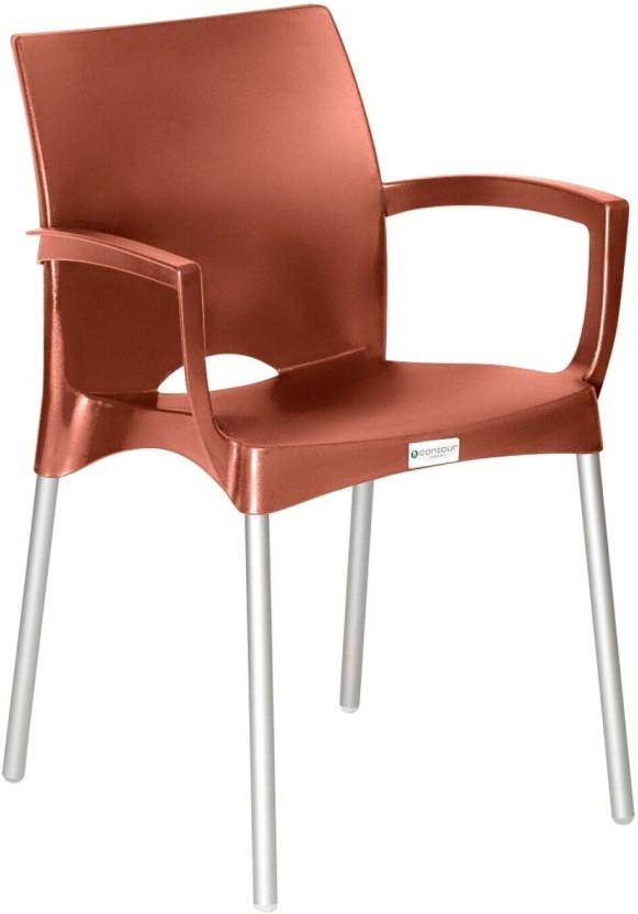 Contour Plastic Bali Plastic Stackable Chair (Rust, 1, Pre-assembled)