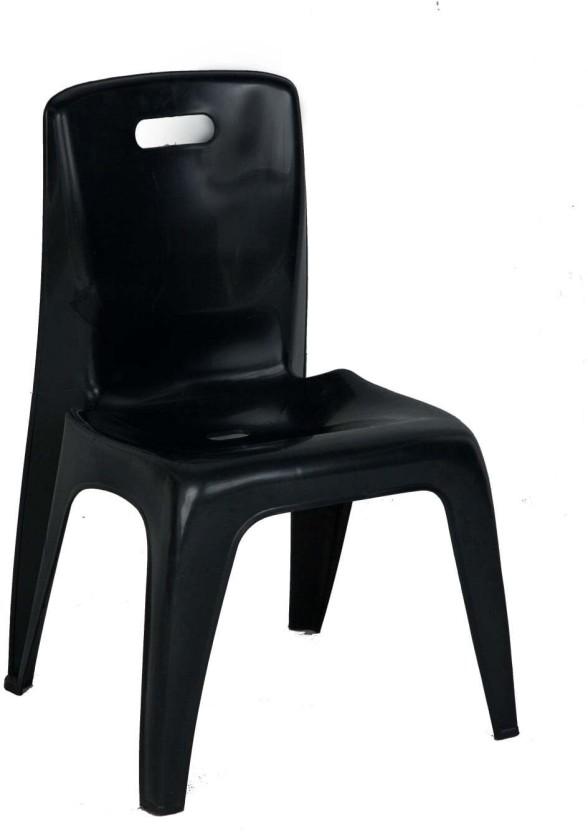 Rocky Armless Plastic Stackable Chair (Black, 1, Pre-assembled)