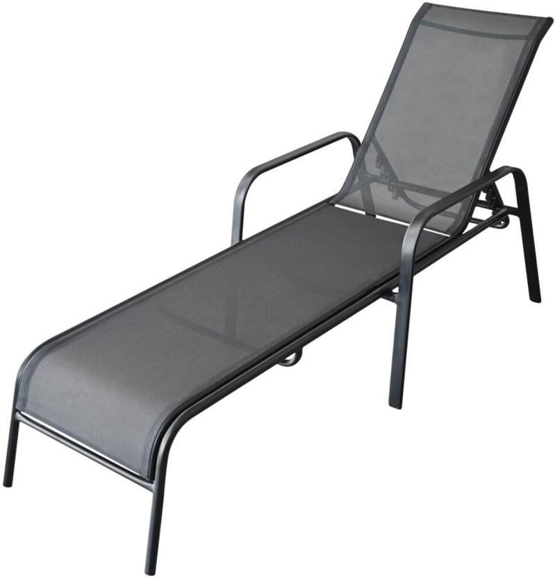 Terrace Leisure Onyx Textilene Lounger Metal Folding Chair (Black, 1, DIY(Do-It-Yourself))