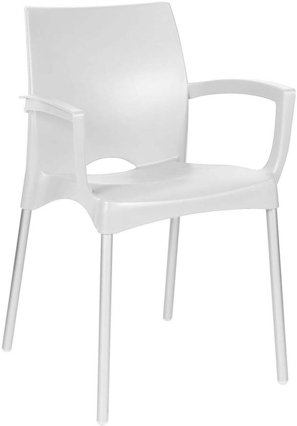 Contour Alexis Plastic Stackable Chair (White, 1, Pre-assembled)