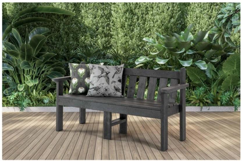ECO Bench Solid Wood Cafeteria Chair (Black, 1, Pre-assembled)