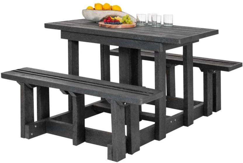 ECO Picnic Solid Wood Stackable Chair (Black, 1, Pre-assembled)