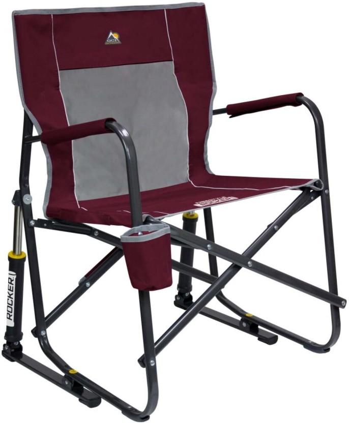 GCI OUTDOOR FREESTYLE ROCKER MAROON Foldable Chair (Red, Grey)