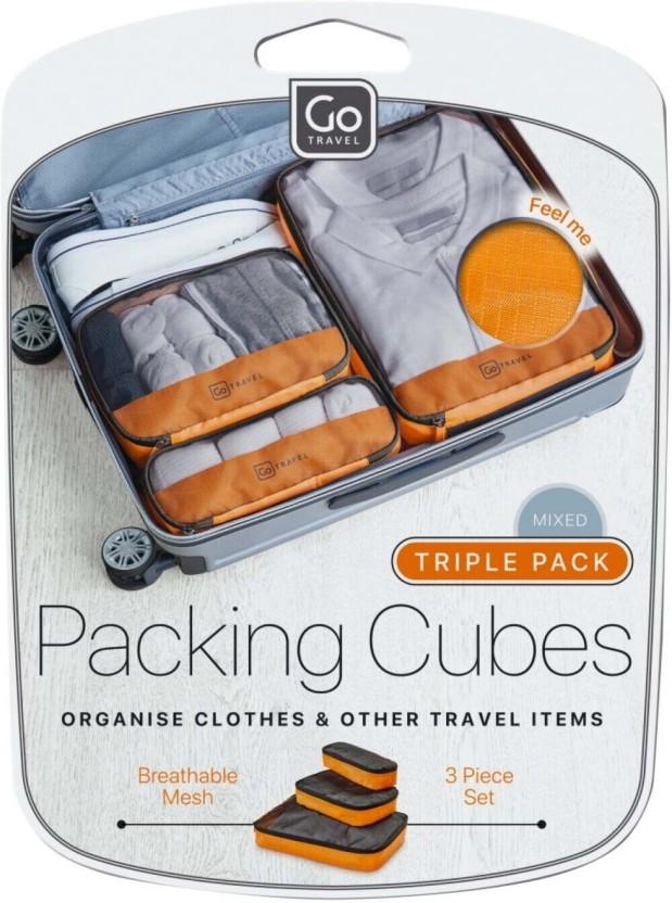 Go Travel Triple Packing Cubes Travel Organizer (Multicolour)
