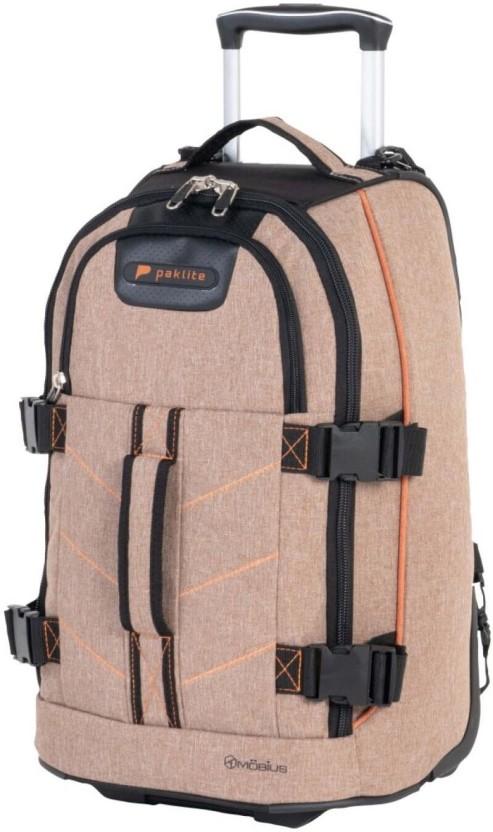 Paklite Mobius Trolley Case Khaki Check-in Suitcase 2 Wheels - 20 inch (Khaki)