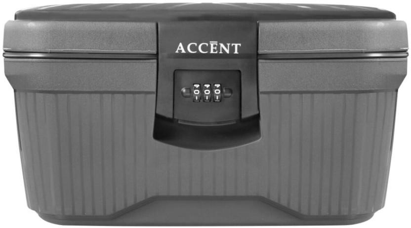 Accent Polyprolylene Lock Vanity Grey Check-in Suitcase - 10 inch (Grey)