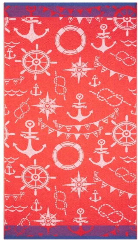 Home Living Sand Free Beach Towel Cotton Beach Towel (Red, 17.7 inch x 9.8 inch)