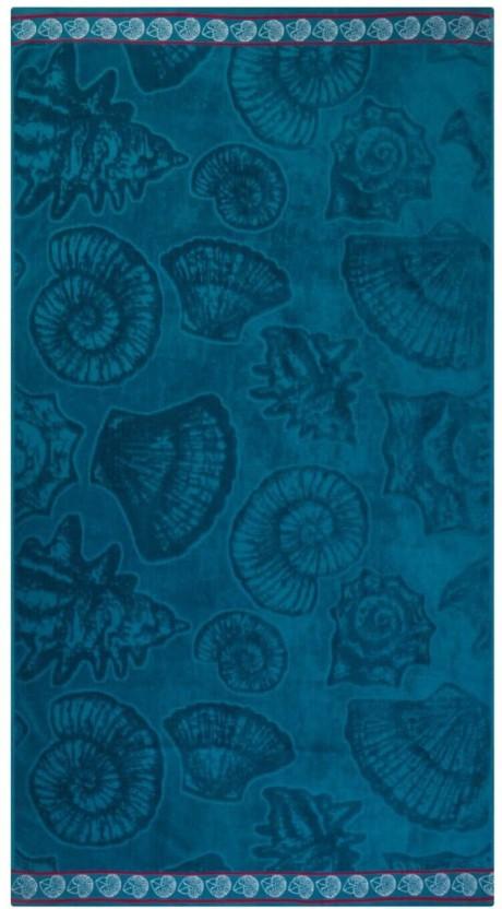 Home Living Velour Shells Cotton Beach Towel (Black, 180 cm x 100 cm)