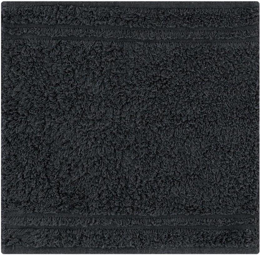 Glodina Marathon Face Cloth Cotton Face Towel (Black, 30 cm x 30 cm)