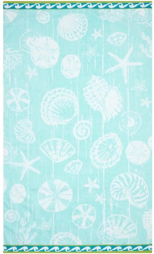 Colibri Velour De La Mer Shells Cotton Beach Towel (Multicolour, 150 cm x 90 cm)